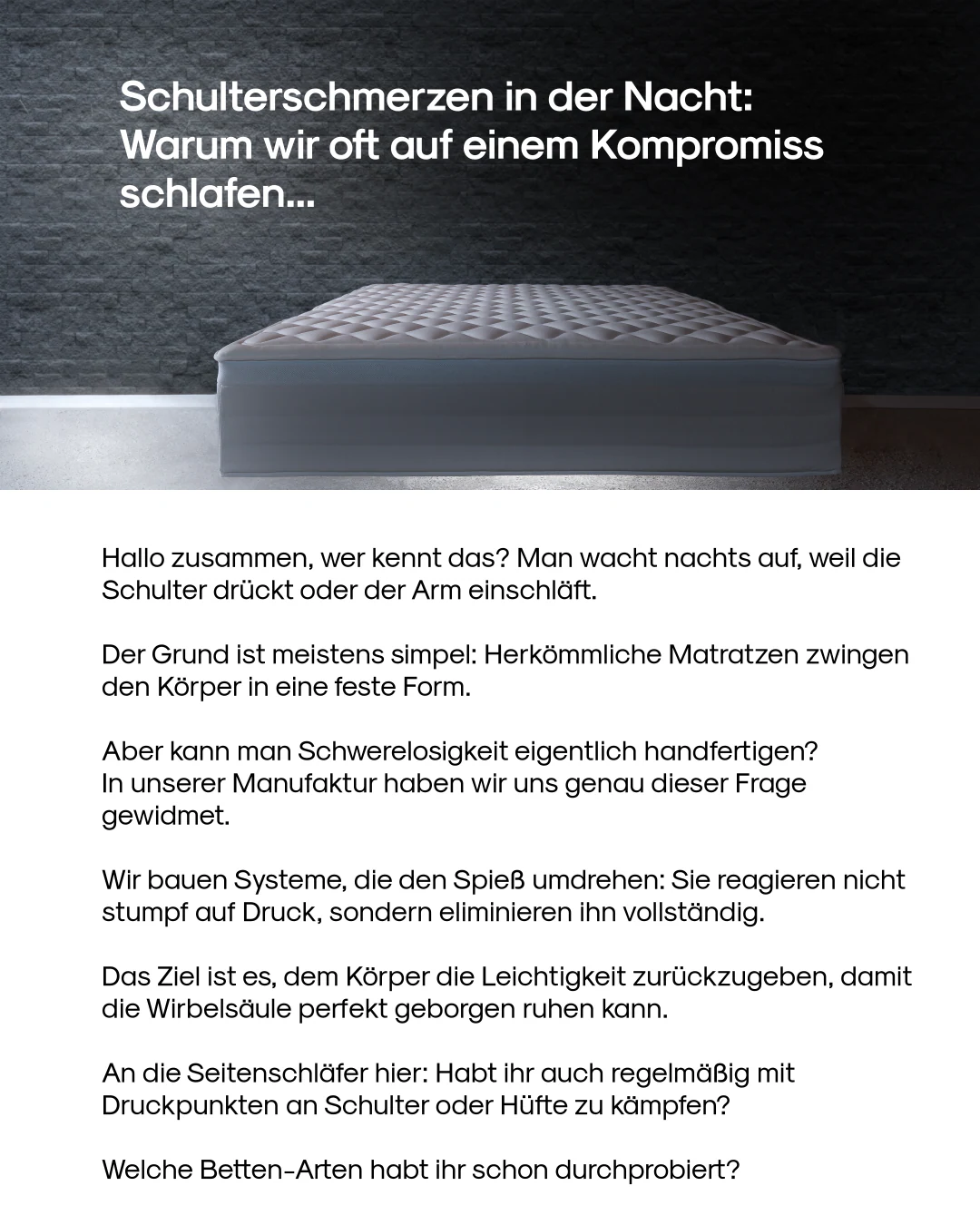 Schulterschmerzen in der Nacht:
Warum wir oft auf einem Kompromiss schlafen...