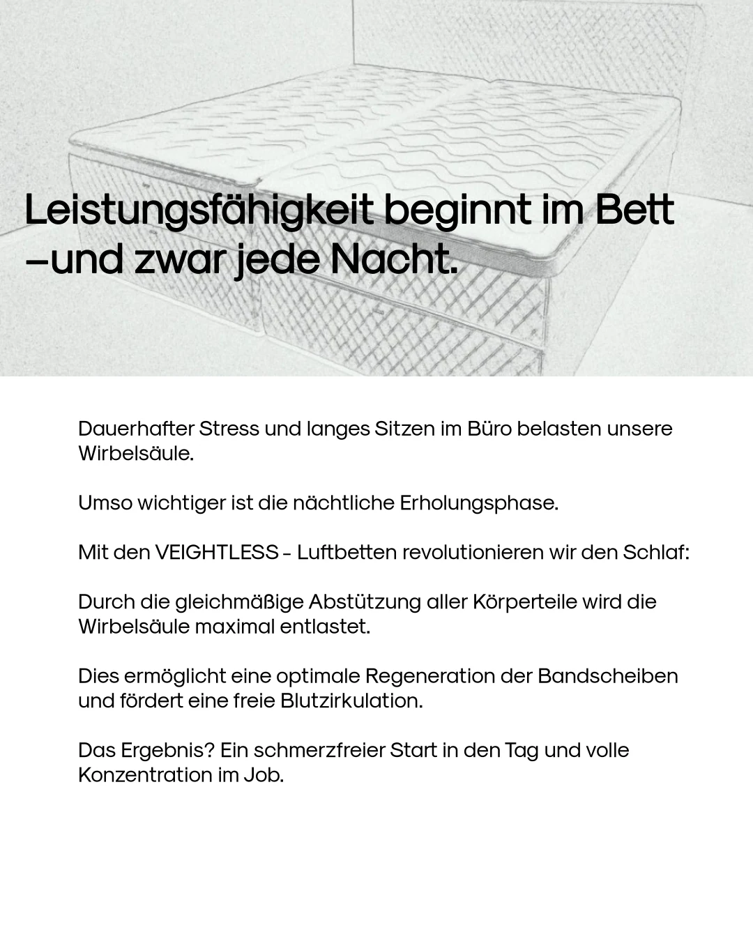 Leistungsfähigkeit beginnt im Bett –und zwar jede Nacht.